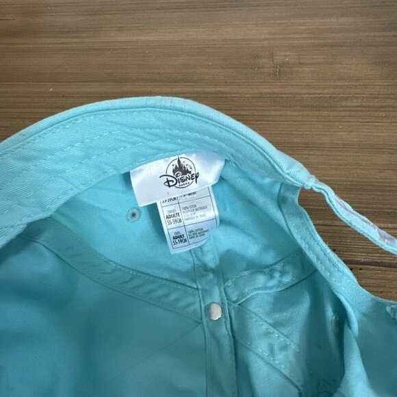 Disney Parks Vacation Mode Castle Aqua Turquoise Blue Adult Baseball Cap Hat - Picture 2 of 6